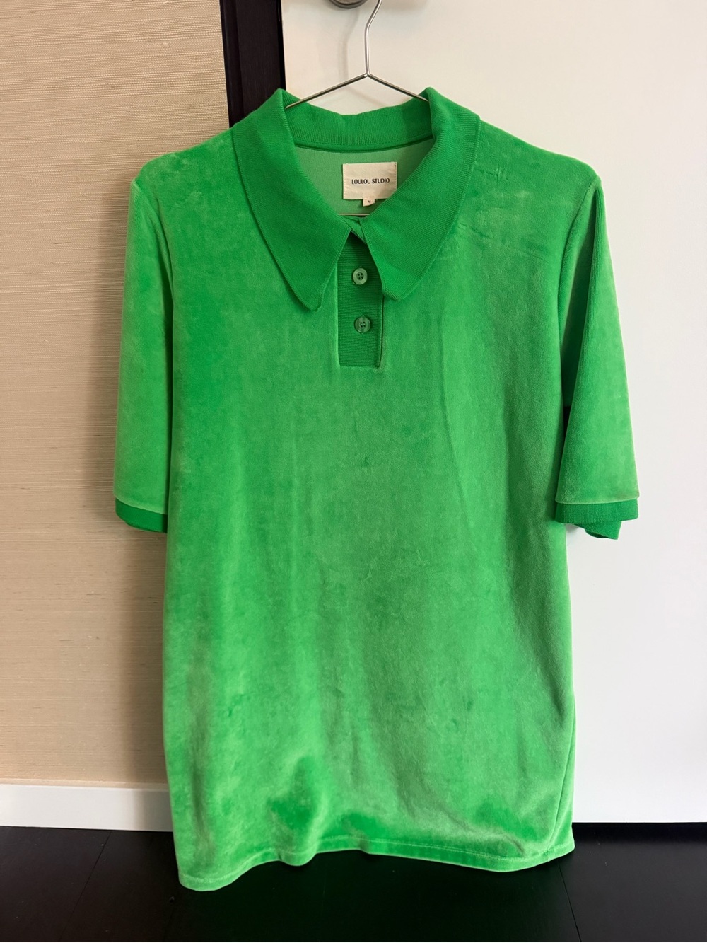 Loulou Studio Bright Green Short-Sleeve Polo